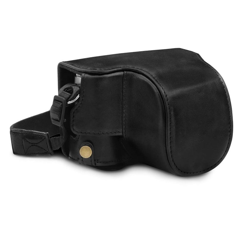 MegaGear MG1605 Ever Ready Genuine Leather Camera Case Compatible with Leica D-Lux 7 - Black - Image 1